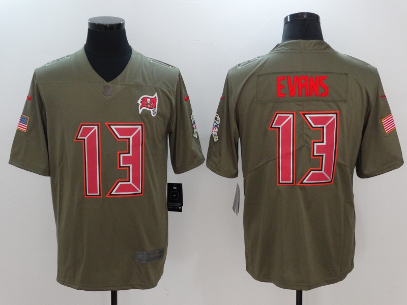 Men Tampa Bay Buccaneers #13 Evans Nike Olive Salute To Service Limited NFL Jerseys